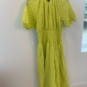 J. Crew Lime Green Eyelet Dress